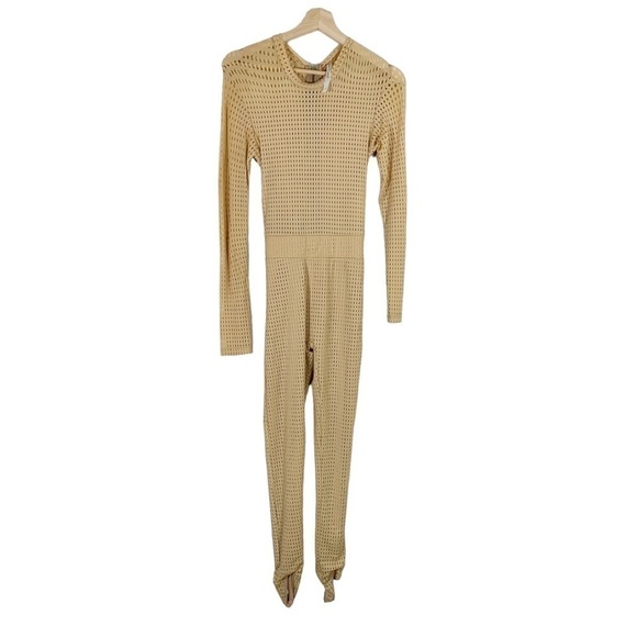 Ricki Brazil Au Naturel Mesh Stirrup Catsuit Jumpsuit Size Small - Picture 2 of 8